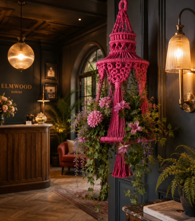Timeless Fibre Art for Modern Interiors, Handcrafted by Mina who makes Unique Macrame Designs in the UK.